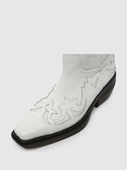 Schuh Dora Leather Western Knee Boots - Image 3 of 4