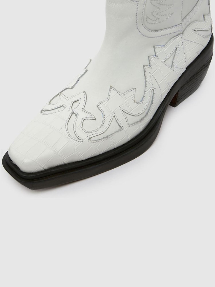 Buy Schuh Dora Leather Western Knee Boots from Next India