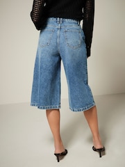 Dark Blue 100% Cotton Denim Shorts - Image 3 of 6