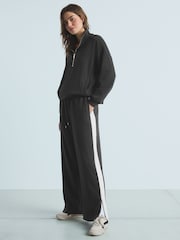 Black Modal Blend Side Stripe Joggers - Image 1 of 5