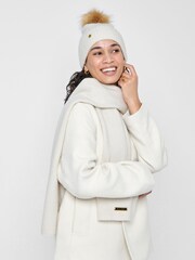Katie Loxton White Boxed Fine Knitted Hat & Scarf Set - Image 1 of 3