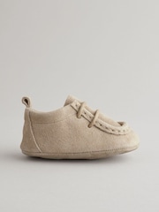 Neutral Suede Lace-Up Baby Shoes (0-24mths) - Image 2 of 5