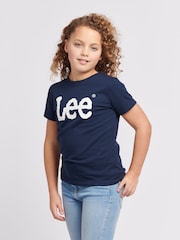 Lee Blue Girls Regular Fit Wobbly Graphic T-Shirt - Image 1 of 8