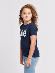 Lee Blue Girls Regular Fit Wobbly Graphic T-Shirt - Image 4 of 8