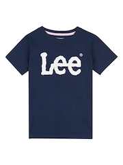 Lee Blue Girls Regular Fit Wobbly Graphic T-Shirt - Image 6 of 8
