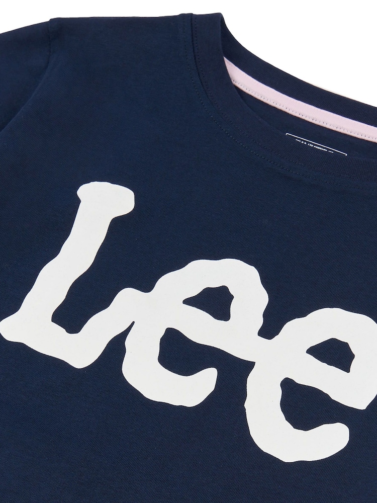 Lee Blue Girls Regular Fit Wobbly Graphic T-Shirt - Image 8 of 8