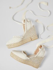 Naravni - LK Bennett Sofia Canvas Espadrille čevlji s polno peto - Slika 3 iz 4