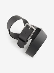 Black Burnished Leather Belt - Image 3 of 4