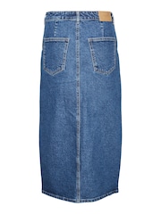 VERO MODA Mid Blue Denim Midi Skirt With Front Split - Image 5 of 5