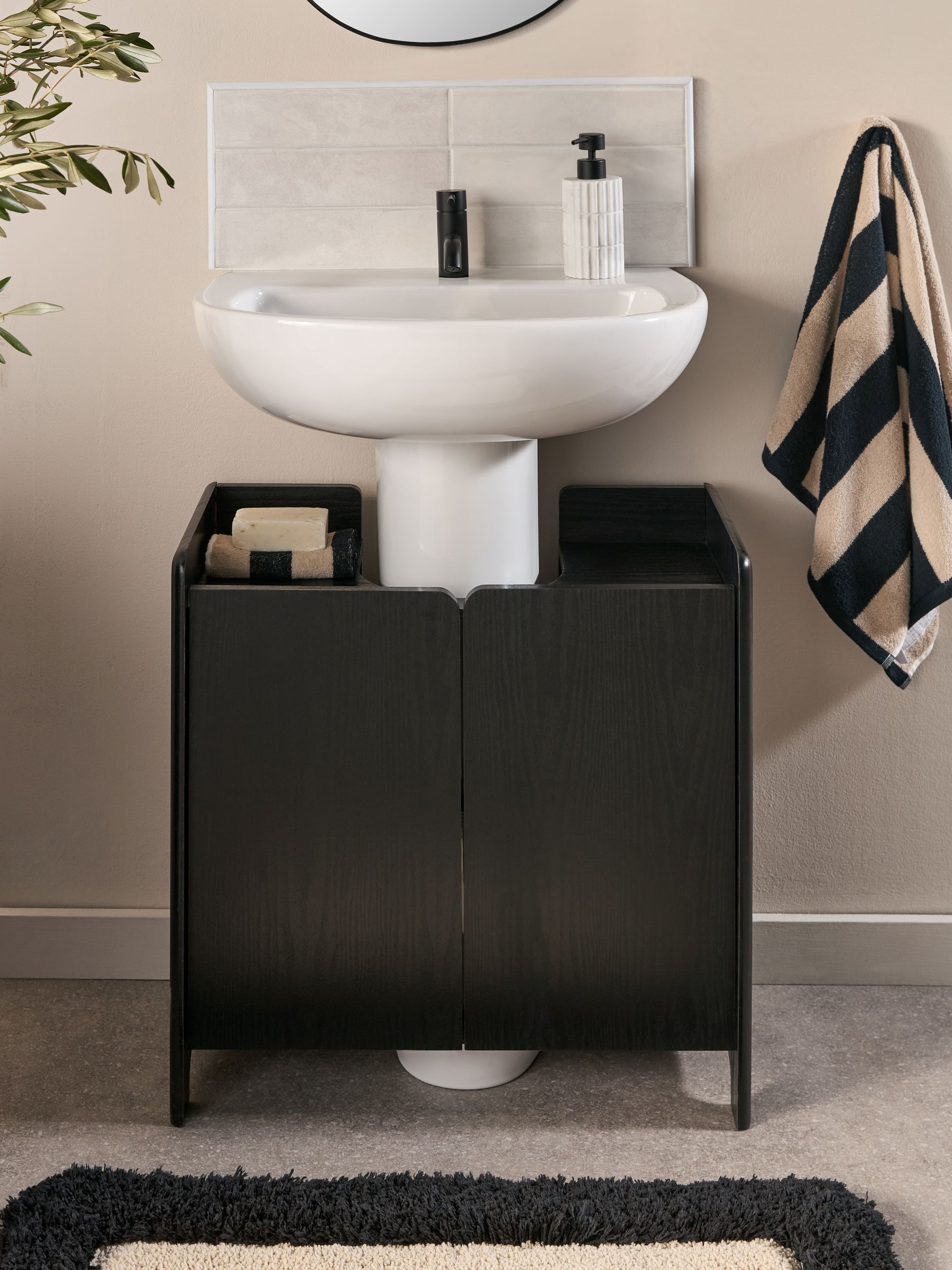 Buy Black Under Sink Bathroom Storage Cabinet from the Next UK online shop