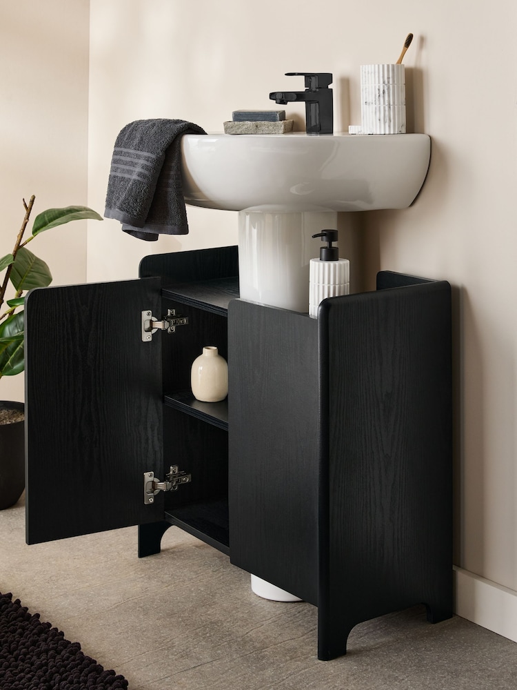 Black Under Sink Bathroom Storage Cabinet - Image 3 of 9