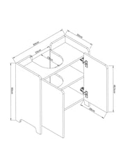 Black Under Sink Bathroom Storage Cabinet - Image 4 of 9