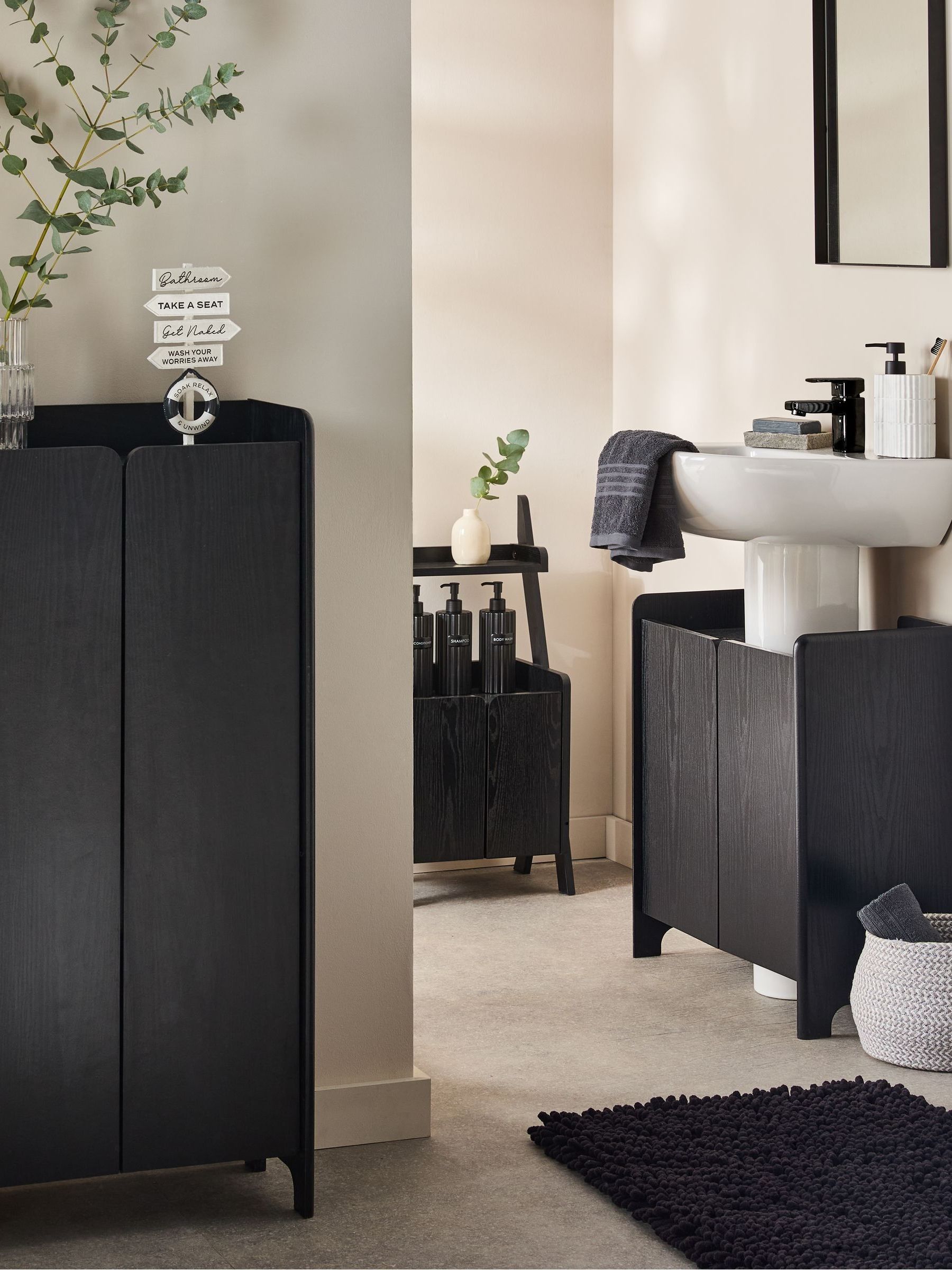Buy Black Under Sink Bathroom Storage Cabinet from the Next UK online shop