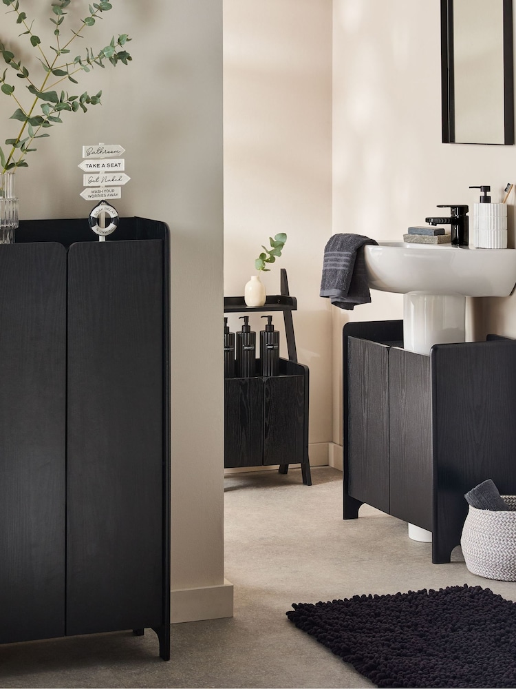 Black Under Sink Bathroom Storage Cabinet - Image 5 of 9