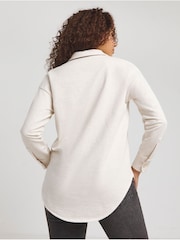 Simply Be Oatmeal Marl Jersey Shacket - Image 3 of 4