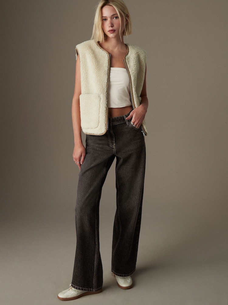 Ecru Teddy Borg Gilet - Image 2 of 8