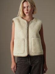 Ecru Teddy Borg Gilet - Image 3 of 8