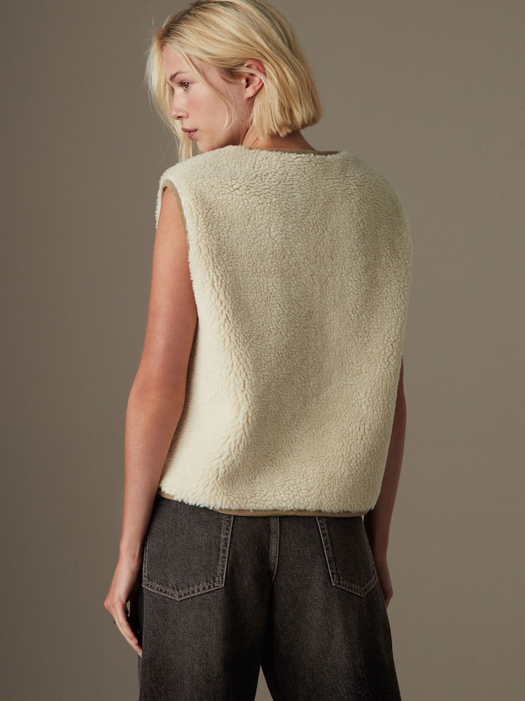 Ecru Teddy Borg Gilet - Image 4 of 8