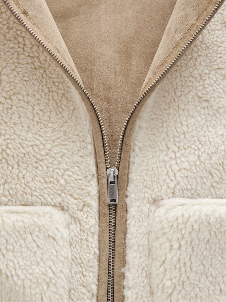 Ecru Teddy Borg Gilet - Image 7 of 8