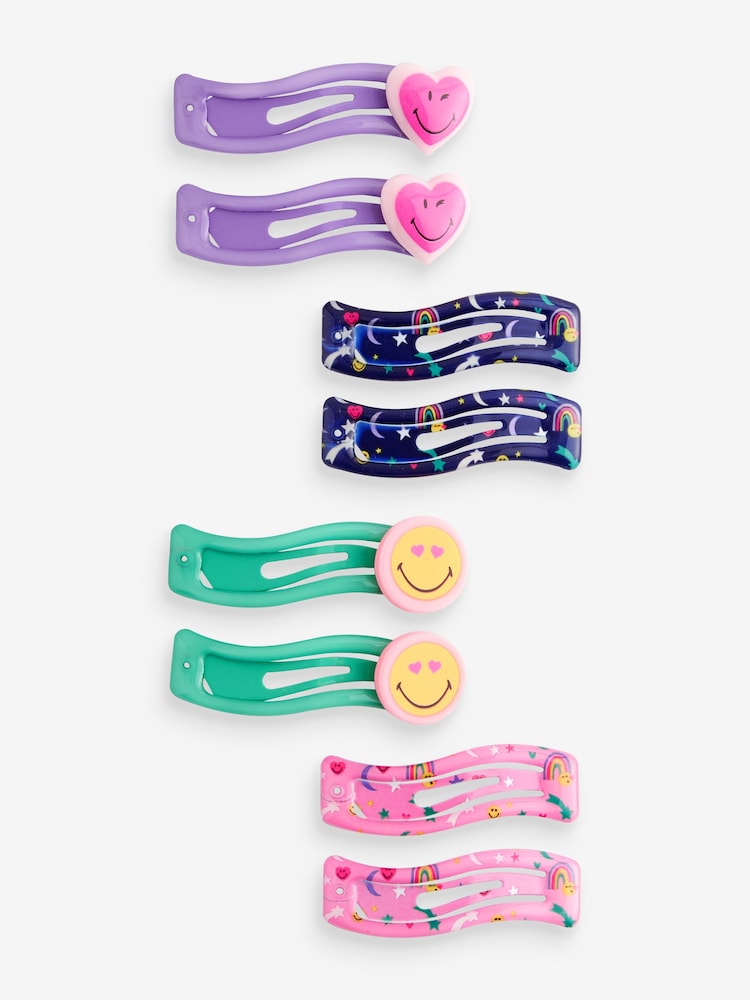 Lilac Purple Smiley Clips 8 Pack - Image 2 of 2
