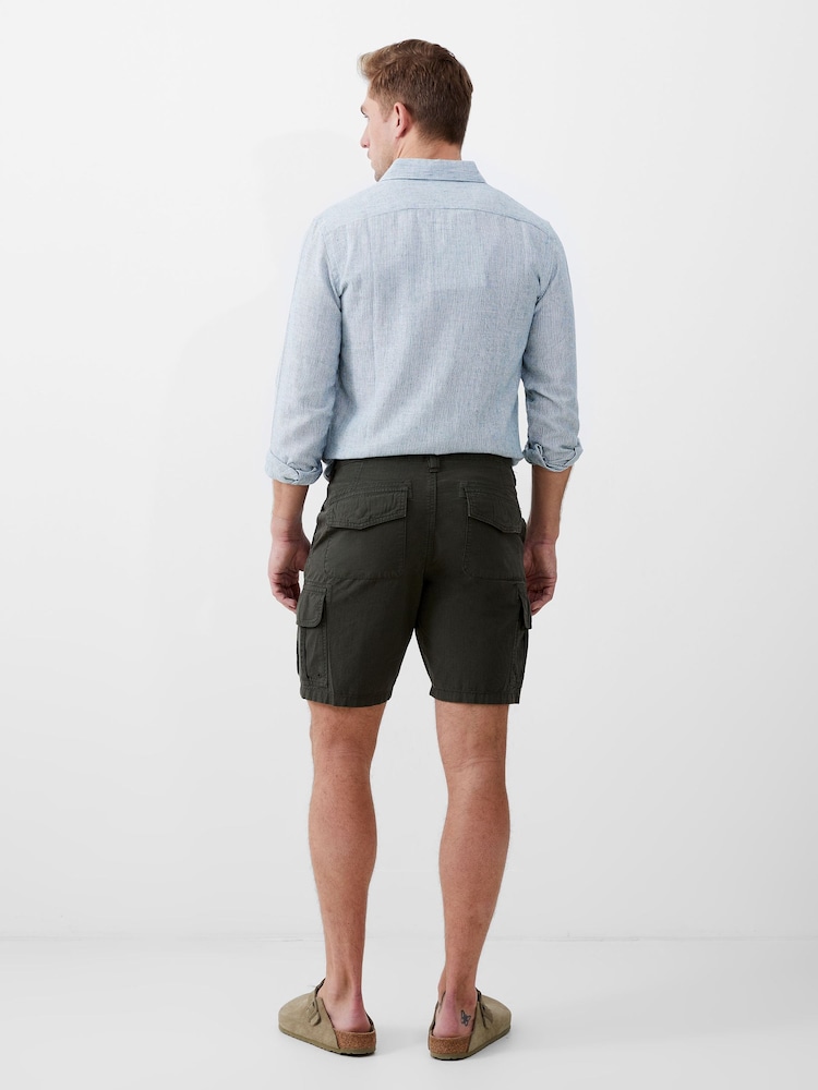 French Connection Green Ripstop 100% Cotton Cargo Shorts - Image 2 of 3