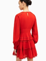 AllSaints Red Zora Dress - Image 2 of 5