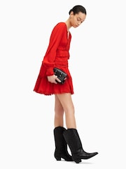 AllSaints Red Zora Dress - Image 3 of 5