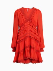 AllSaints Red Zora Dress - Image 6 of 6