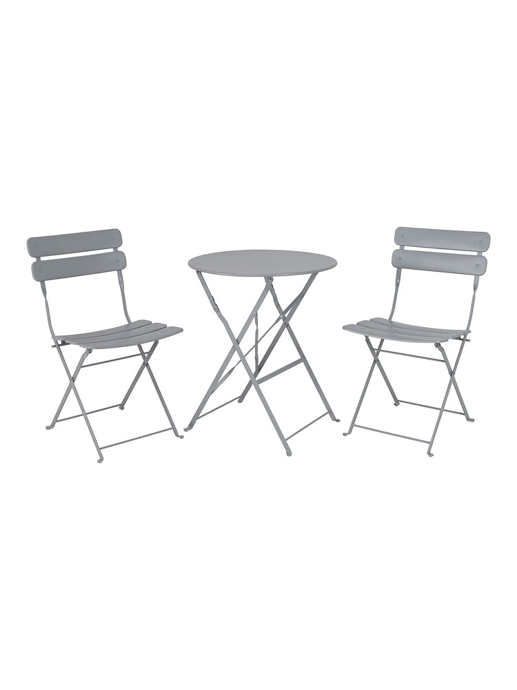 Premier Decorations Ltd Grey Nimes 2 Seater Garden Bistro Set - Image 2 of 2 Premier Decorations Ltd Grey Nimes 2 Seater Garden Bistro Set - Image 2 of 2