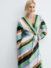 Mango Cream Printed Bow Dress - Image 3 of 7