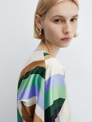 Mango Cream Printed Bow Dress - Image 4 of 7