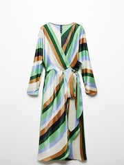 Mango Cream Printed Bow Dress - Image 6 of 7