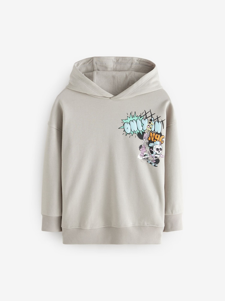 Grey Graffiti Graphic Hoodie (3-16yrs) - Image 1 of 3