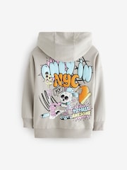 Grey Graffiti Graphic Hoodie (3-16yrs) - Image 2 of 3