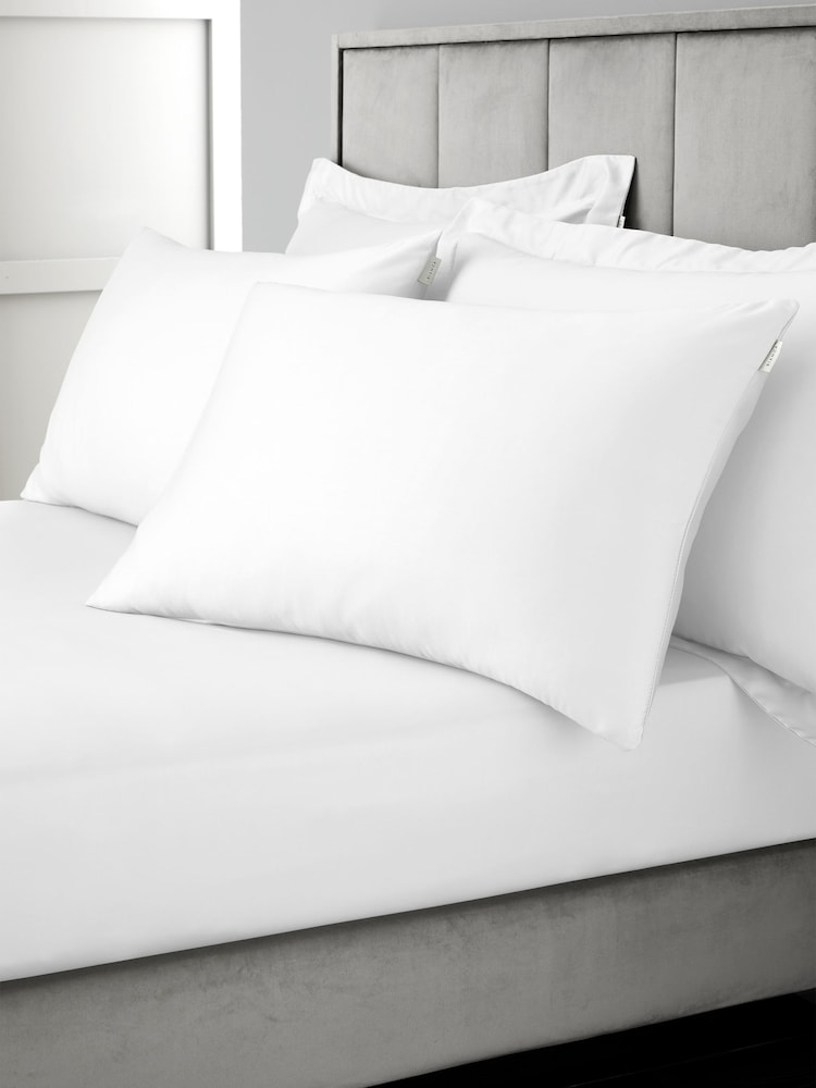 Bianca Set of 2 White 400 Thread Count 100% Cotton Sateen Pillowcases - Image 2 of 4