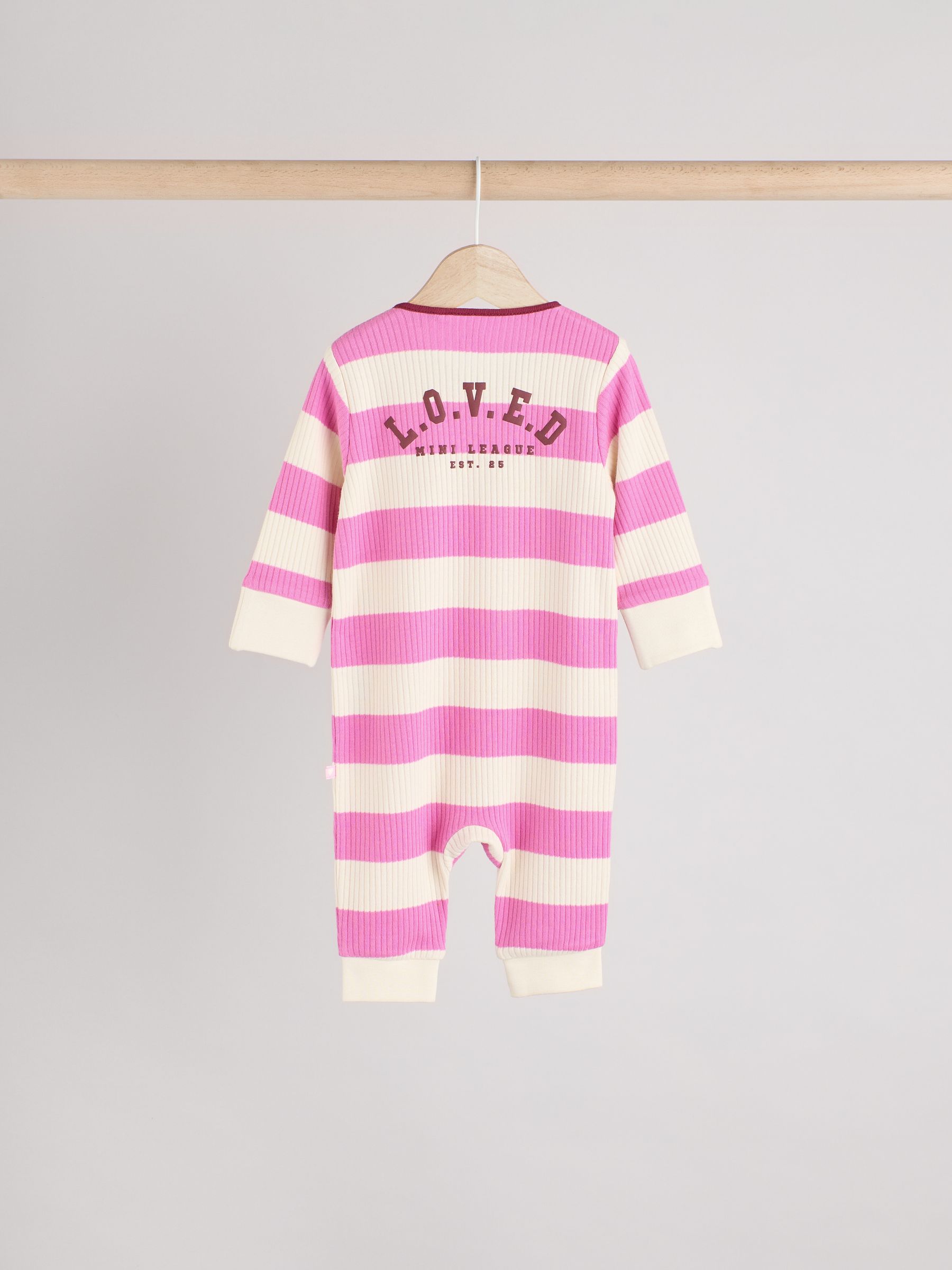 Cumpără Roz/Mov - 3 Pack Two Way Zip Baby Sleepsuits (0mths