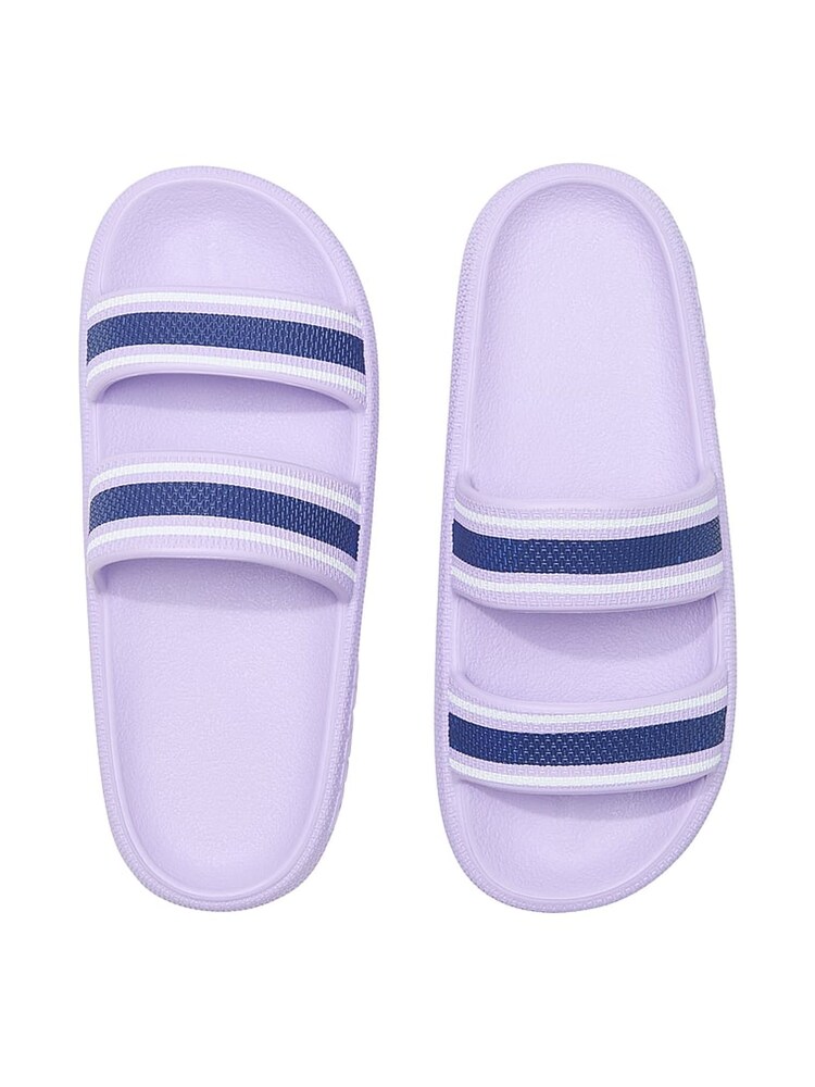 Victoria's Secret PINK Pastel Lilac Purple Double Strap Pillow Sliders - Image 2 of 2