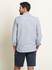 Brakeburn Blue 100% Cotton Stripe Long Sleeve Shirt - Image 2 of 5
