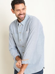 Brakeburn Blue 100% Cotton Stripe Long Sleeve Shirt - Image 5 of 5