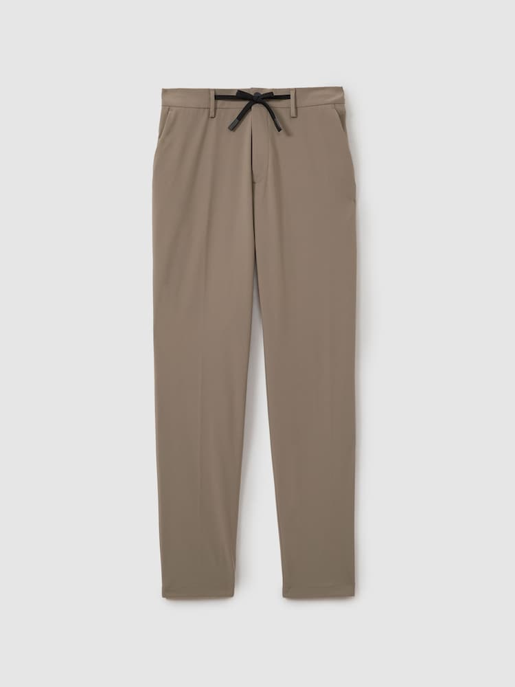 Reiss Taupe Brown Split Technical Drawstring Trousers - Image 2 of 5