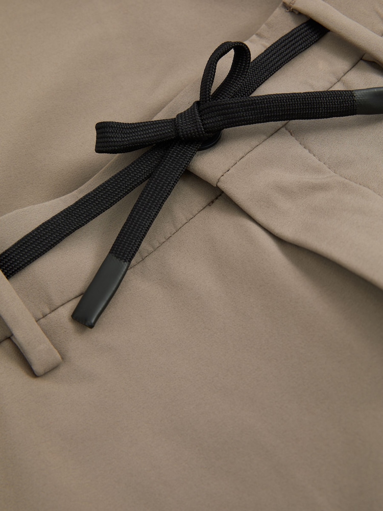 Reiss Taupe Brown Split Technical Drawstring Trousers - Image 5 of 5
