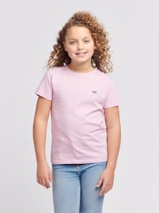 Lee Pink Girls Regular Fit 100% Cotton Badge T-Shirt - Image 1 of 9