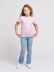 Lee Pink Girls Regular Fit 100% Cotton Badge T-Shirt - Image 2 of 9