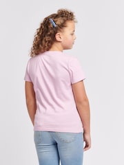 Lee Pink Girls Regular Fit 100% Cotton Badge T-Shirt - Image 3 of 9