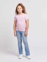 Lee Pink Girls Regular Fit 100% Cotton Badge T-Shirt - Image 6 of 9