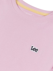 Lee Pink Girls Regular Fit 100% Cotton Badge T-Shirt - Image 9 of 9