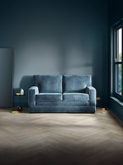 Jay-Be Luxe Velvet Airforce Blue Urban 2 Seater Sofa Bed - Image 1 of 6