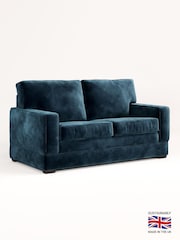 Jay-Be Luxe Velvet Airforce Blue Urban 2 Seater Sofa Bed - Image 2 of 6