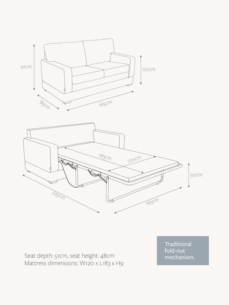 Jay-Be Luxe Velvet Airforce Blue Urban 2 Seater Sofa Bed - Image 6 of 6