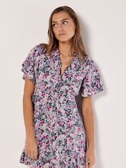 Apricot Multi Painterly Floral Mini Dress - Image 1 of 4